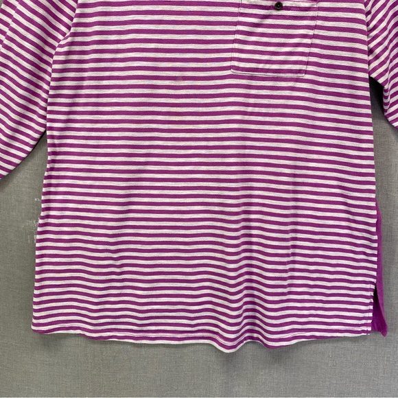 Faded Glory Long Sleeve Striped Top Purple & White Size | 1X(16W) - Picture 4 of 11